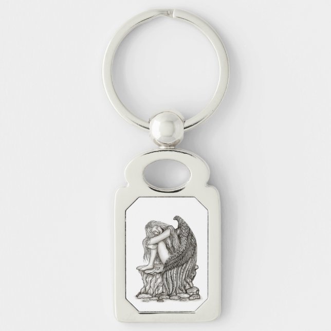 Chaveiro Anjo dormindo na pedra (Frente)