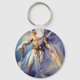 Chaveiro Anjo em Carregando Azul Uma Espada
