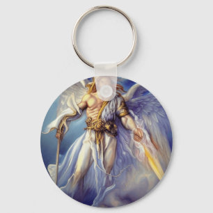 Chaveiro Anjo em Carregando Azul Uma Espada