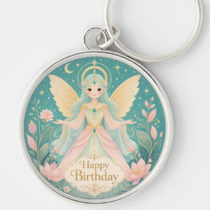 Chaveiro Anjo Fada Alado Dourado Etéreo