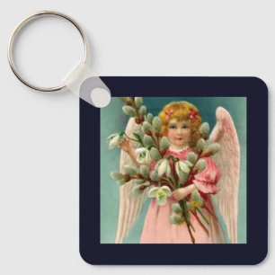 Chaveiro Anjo Fofo de Vestido Rosa