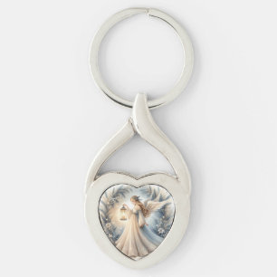 Chaveiro Anjo Lanterna Celestial de Inverno da Paz