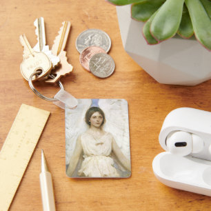 Chaveiro Anjo por Abbott Thayer, Arte Fina Vitoriana Antiga