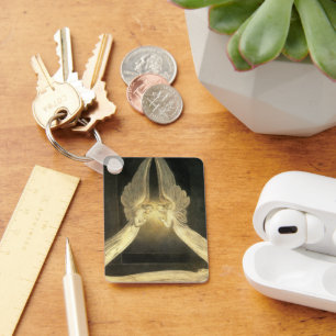 Chaveiro Anjos Vintage pairando sobre o Cristo de Jesus