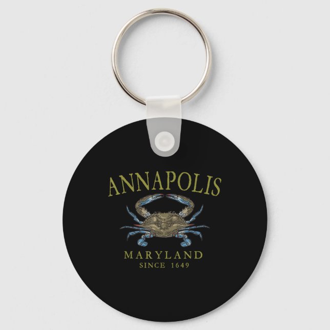 Chaveiro Annapolis Maryland Blue Crab Since 1649 Arched Oli (Frente)