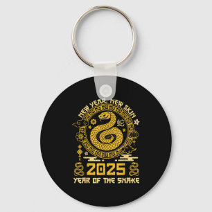 Chaveiro Ano da Serpente 2025 Feliz Ano Novo Lunar Chinês
