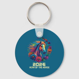 Chaveiro Ano do Cavalo 2026 Feliz Chinês