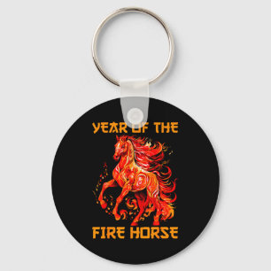 Chaveiro Ano do Cavalo de Fogo Feliz Ano Novo Lunar Chinês