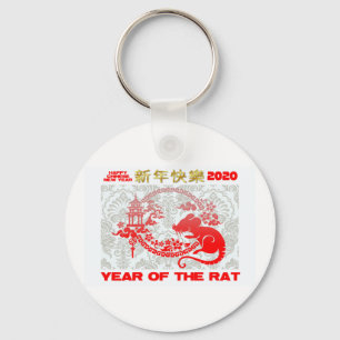 Chaveiro Ano Do Rat Happy Chinês Ano Novo 2020