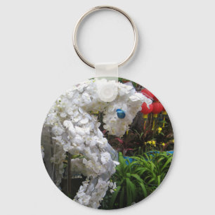 Chaveiro Ano do Topiary chinês da flor do 春節馬 do cav