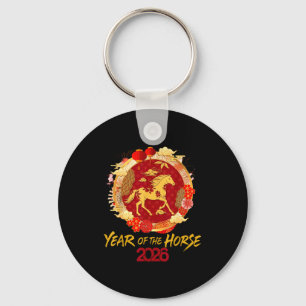 Chaveiro Ano Novo Lunar Chinês Vintage 2026 do Cavalo