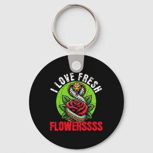 Chaveiro Ano Novo Lunar da Cobra Chinesa 2025 Eu Amo Flores
