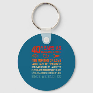 Chaveiro Anos Para 40 Marido Esposa 40º Aniversário