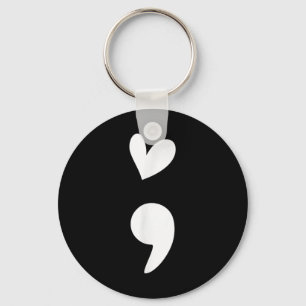 Chaveiro Ansiedade Cardíaca Semicolon Sensibilização para a