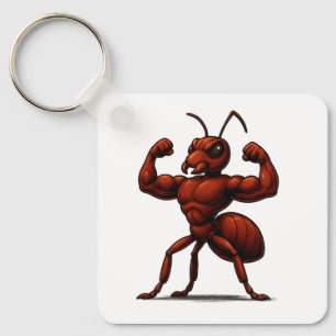 Chaveiro Ant poderosa - Ilustração Forte de Ant de Cartoon