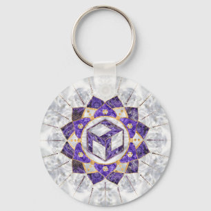 Chaveiro Antahkarana em Lotus Mandala- Ametist e Pearl