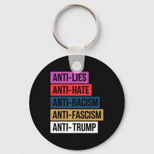 Chaveiro Anti-Ódio Mentira Racismo Fascismo Resiste Trump P