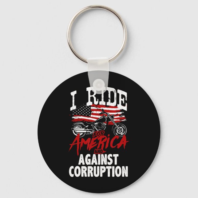 Chaveiro Anti-Trump Biker Resiste Contra Protesto de Corrup (Frente)