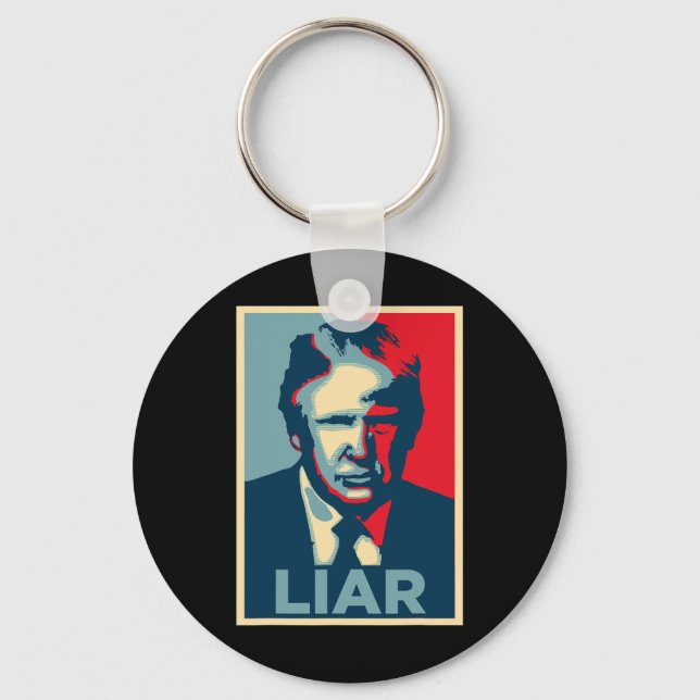 Chaveiro Anti Trump Obama Hope Poster Liar  (Frente)