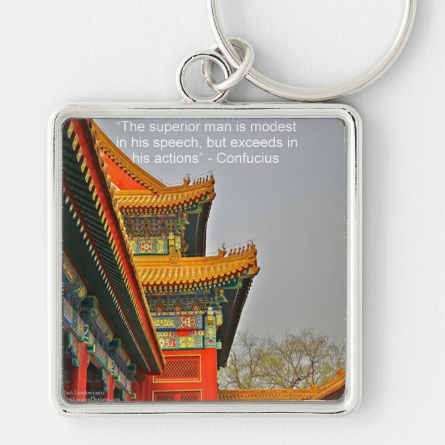 Chaveiro Antiga Arquitetura Chinesa Confucius Cotação Dotad (Frente)