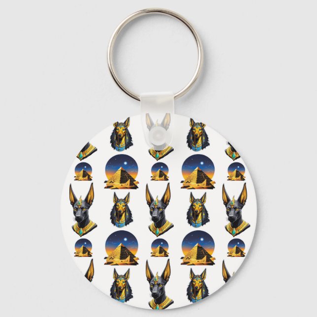Chaveiro Antiga Pirâmide do Egito, Anubis - Design (Frente)