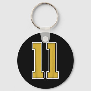 Chaveiro Antigo Dourado Black White Srts Número 11 Jersey U