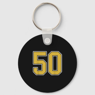 Chaveiro Antigo Dourado Black White Srts Número 50 Jersey U