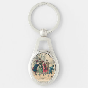 Chaveiro Antigo Jogo de Bola de Crianças Vitorianas de 1880