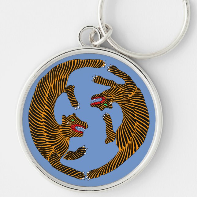 Chaveiro Antigos Tigres Folk Japoneses (Frente)