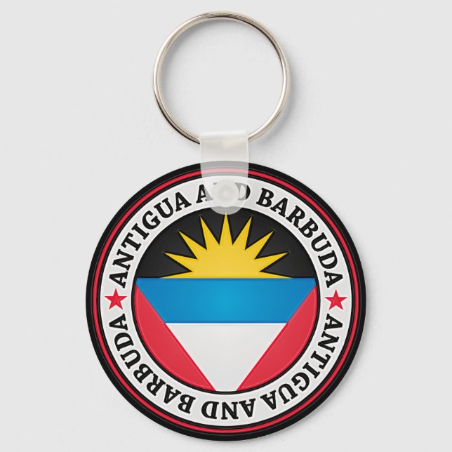 Chaveiro Antígua e Barbuda, redonda Emblem (Frente)