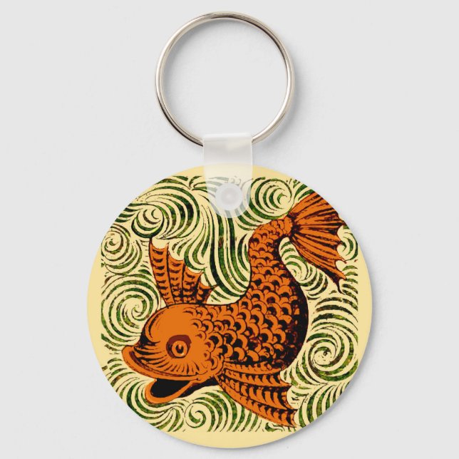 Chaveiro Antiguidade de Peixe Azulejo Antigo (Frente)