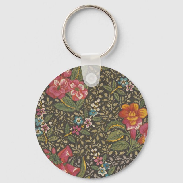 Chaveiro Antiquado Toile de Jouy 1800s Floral Branches (Frente)