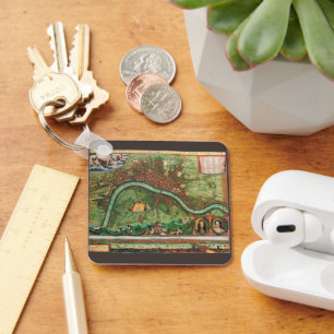 Chaveiro Antique London Street Map de Johannes de Ram, 1689