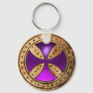 Chaveiro ANTIQUE TEMPLAR CRUZAR Ametista Roxo