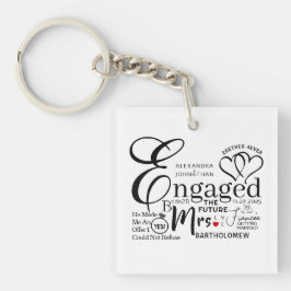 Chaveiro Anúncio de casamento da Colagem Envolvida