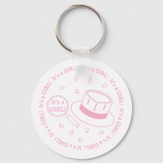 Chaveiro Anúncio de É uma Menina! (Frente)