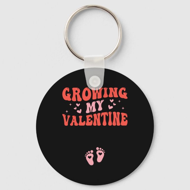 Chaveiro Anúncio de Gravidez do Meu Valentim Crescendo (Frente)