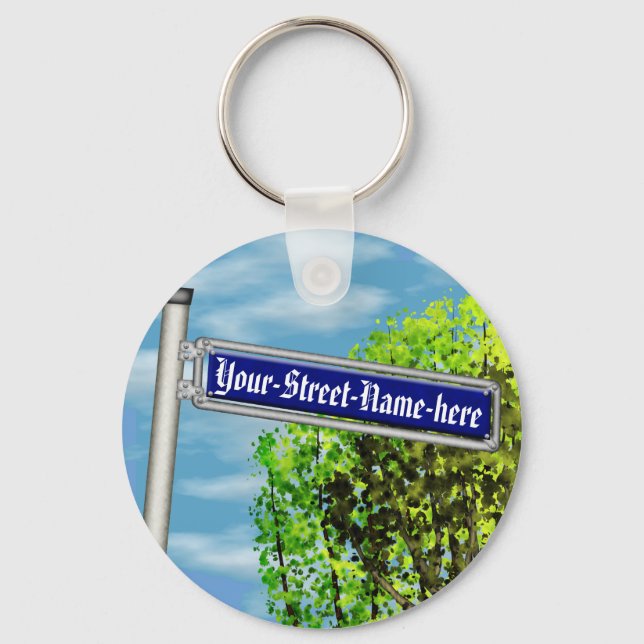 Chaveiro Anúncio de rua alemão personalizável - (Frente)