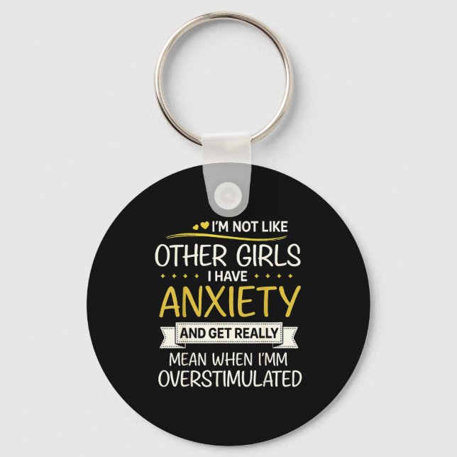 Chaveiro Anxiety Humor For Women With Overstimulation  (Frente)