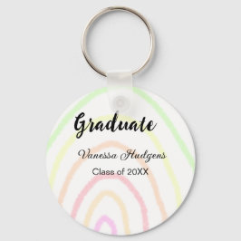Chaveiro Apelido de graduação do arco-íris colorida, nome a