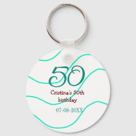 Chaveiro Apelido vermelho verde para aniversário de 50 anos