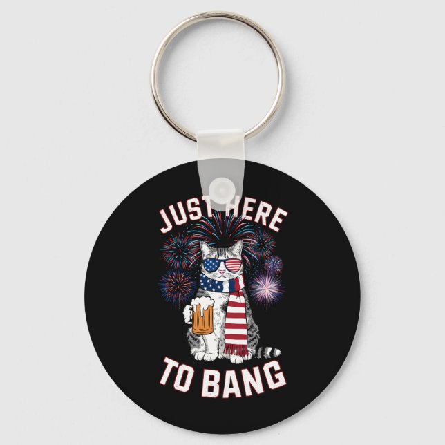 Chaveiro Apenas Aqui Para Beber Cerveja Com Bandeira Dos EU (Frente)