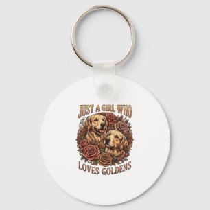Chaveiro Apenas Garota Que Ama Cachorro Golden Roses_1