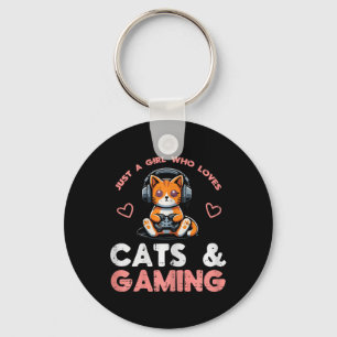 Chaveiro Apenas Garota Que Ama Gatos Jogos Gamer Garotas Cr