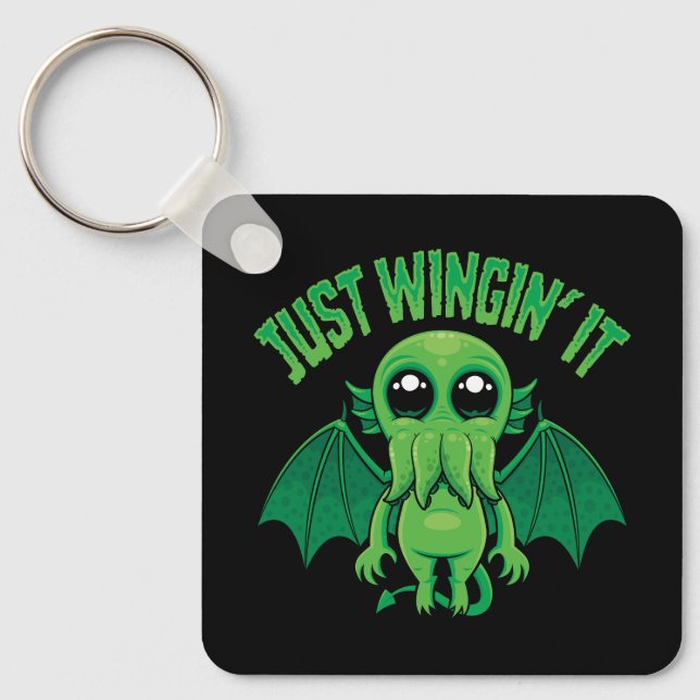 Chaveiro Apenas Improvisando Cthulhu Kawaii Fofo (Frente)