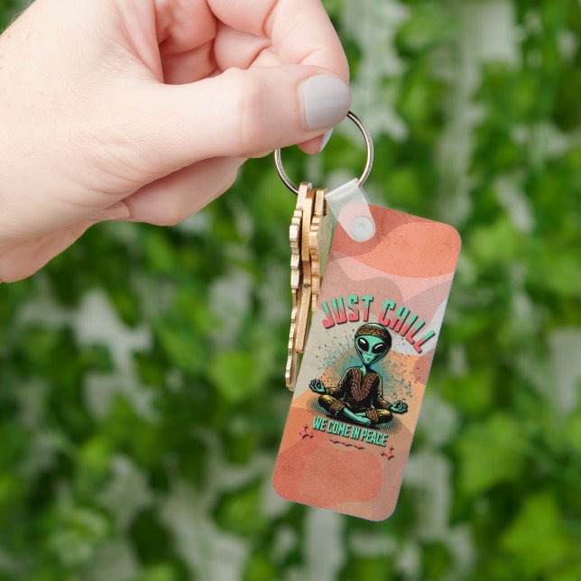 Chaveiro Apenas relaxe, nós viemos em paz (Mão)