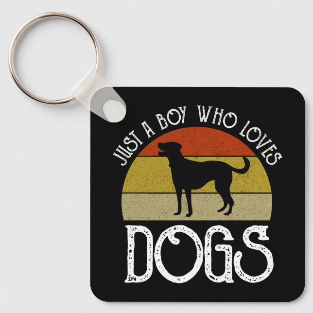 Chaveiro Apenas um garoto que ama cachorros (Frente)
