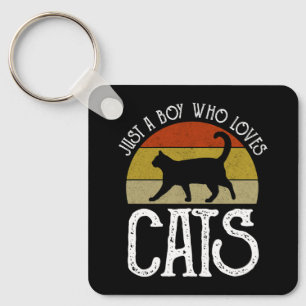 Chaveiro Apenas um menino que ama gatos