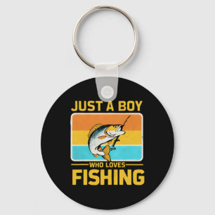 Chaveiro Apenas um menino que ama pesca engraçado B Peixe P