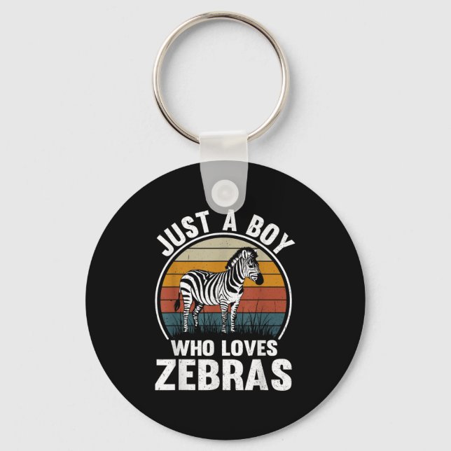 Chaveiro Apenas Um Menino Que Ama Zebras Recto Zebra (Frente)